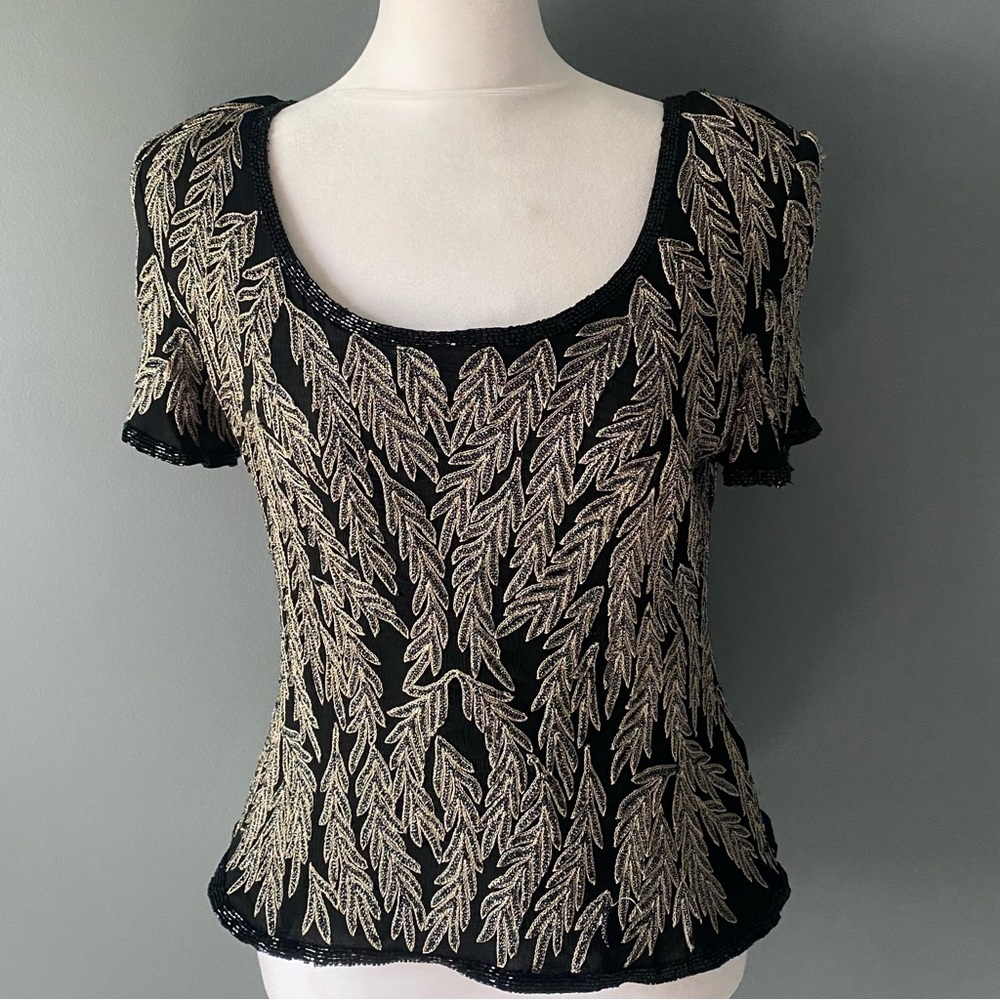 Papell Boutique Evenings women’s top size L 100% silk